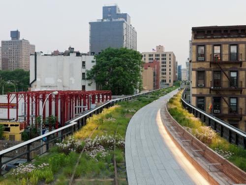 Illuminated walkways of The High Line 